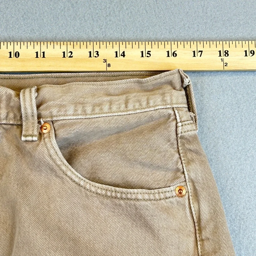 Levis 501 Jeans Mens 33x30 Tan Khaki Straight Leg Button Fly Denim